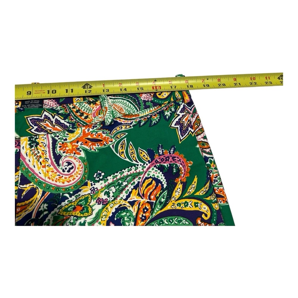 Ralph Lauren Sport Floral High Waist‎ Stretch Straight Leg Crop Pants Women's 36 - Picture 7 of 16